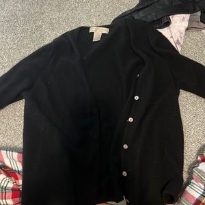 black cashmere cardigan, medium